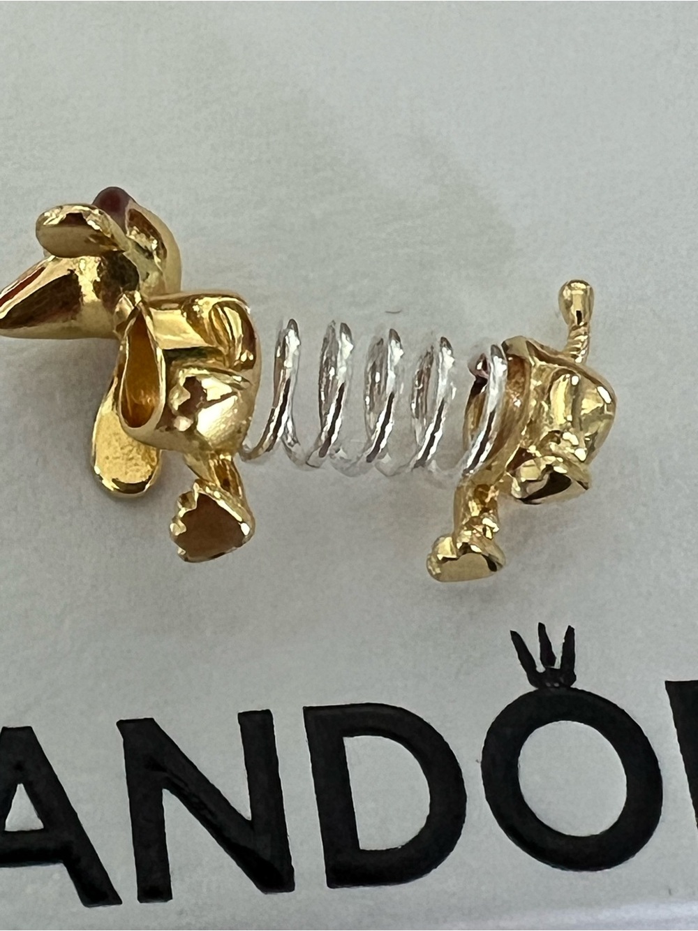 Pandora Gold and Silver Pixar Disney Slinky Dog Charm - Picture 12 of 12